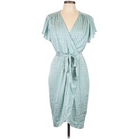 Julian Taylor Casual Dress - Wrap: Teal Dresses - Used - Size