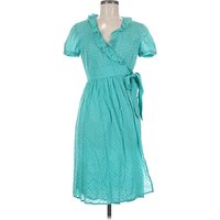 J.Crew Casual Dress - Wrap: Teal Dresses - Used - Size
