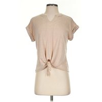Cable & Gauge Short Sleeve Top Tan Cowl Neck Tops - Used - Size X