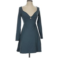 Wild Fable Cocktail Dress - Wrap: Teal Solid Pattern Dresses - Used - Size X