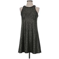 Veronica M. Casual Dress - A-Line: Silver Metallic Pattern Dresses - Used