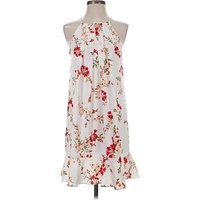 Naked Zebra Casual Dress: White Floral Pattern Dresses - Used