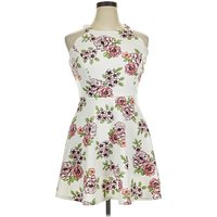 Trixxi Cocktail Dress: White Floral Pattern Dresses - Used - Size X