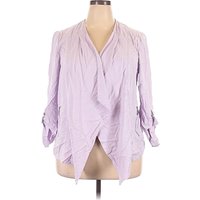 Chico's Blazer Jacket: Purple Jackets & Outerwear - Size X