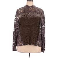 Sundance Long Sleeve Blouse: Brown Tops - Size X