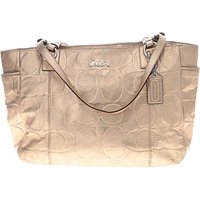 Coach Leather Tote Bag: Gold Metallic Pattern Bags