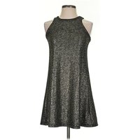 Veronica M. Cocktail Dress - A-Line: Silver Metallic Pattern Dresses - Used - Size X