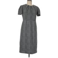 Maggy London Casual Dress: Gray Houndstooth Pattern Dresses - Size