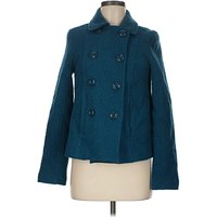 Frenchi Wool Coat: Teal Jackets & Outerwear
