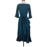 Maison Tara Cocktail Dress - Wrap: Teal Dresses - New