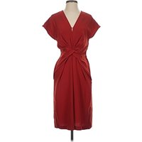 Banana Republic Factory Store Cocktail Dress - Wrap: Burgundy Solid Pattern Dresses - Used - Size