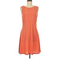 Apt. 9 Casual Dress - A-Line: Orange Chevron/Herringbone Pattern Dresses - Used