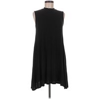 Lou & Grey Casual Dress - A-Line: Black Solid Pattern Dresses - Used