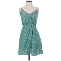 Shein Casual Dress - Wrap: Teal Stars Pattern Dresses - Used - Size