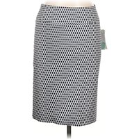Margaret M Casual Skirt: Silver Houndstooth Pattern Bottoms
