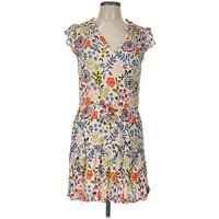 Velvet by Graham & Spencer Casual Dress: White Print Pattern Dresses - Used