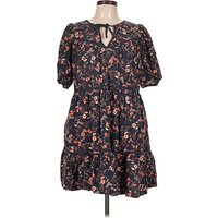 Old Navy Casual Dress - Popover: Blue Paisley Pattern Dresses - Used - Size Large Petite