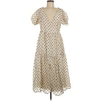 Madewell Casual Dress: Ivory Polka Dots Pattern Dresses
