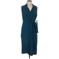 Calvin Klein Casual Dress - Wrap: Teal Dresses - New - Size