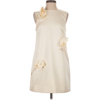 Self-Portrait Cocktail Dress - Shift: Ivory Dresses - Used - Size
