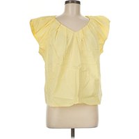 Short Sleeve Blouse: Yellow Tops