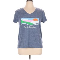 Top of the World Short Sleeve T-Shirt Blue V-Neck Tops - Used - Size X
