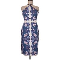 Venus Cocktail Dress: Blue Paisley Pattern Dresses - Used