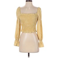 Urban Outfitters 3/4 Sleeve Blouse: Yellow Tops - Size X