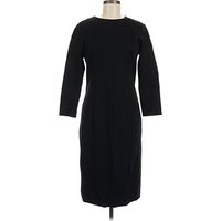 Pink Tartan Casual Dress - Sweater Dress: Black Solid Pattern Dresses - Used