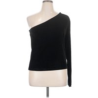 Polo by Ralph Lauren Long Sleeve Top Black One Shoulder Neckline Tops - Used - Size X