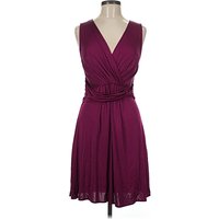 Banana Republic Cocktail Dress - Wrap: Burgundy Solid Pattern Dresses - Used - Size Medium Petite