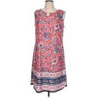 Casual Dress - Shift: Red Paisley Pattern Dresses - Used