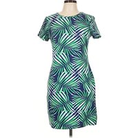 Old Navy Casual Dress - Shift: Green Print Pattern Dresses - Used