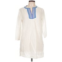Sigrid Olsen 3/4 Sleeve Top White High Neck Tops - Used