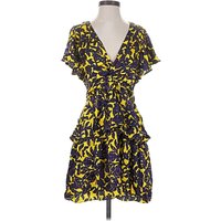 A.L.C. Cocktail Dress - Wrap: Yellow Print Pattern Dresses - Used - Size