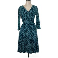 41Hawthorn Casual Dress - Wrap: Teal Chevron/Herringbone Pattern Dresses - Used