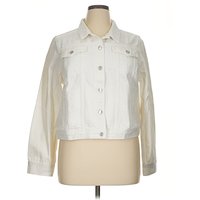 J.Crew Denim Jacket: White Jackets & Outerwear - Size X