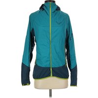 Track Jacket: Teal Color Block Pattern Jackets & Outerwear