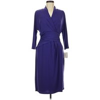 Suzi Chin for Maggy Boutique Cocktail Dress - Wrap: Purple Dresses - Used - Size