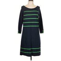 Vineyard Vines Casual Dress - Shift: Green Stripes Pattern Dresses - Used