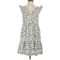 Lucky Brand Casual Dress: Ivory Floral Pattern Dresses - New - Size X