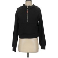 Laslulu Zip Up Hoodie: Black Tops