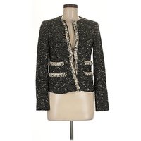 Nanette Lepore Blazer Jacket: Gold Tweed Pattern Jackets & Outerwear - Size