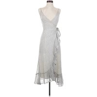 ALLSAINTS Cocktail Dress - Wrap: Silver Dresses - Used - Size
