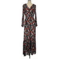 Beige by ECI Casual Dress - Wrap: Black Paisley Pattern Dresses - Used