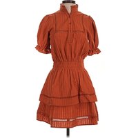 The Shirt by Rochelle Behrens Casual Dress - Popover: Orange Dresses - Used