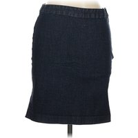 Tommy Hilfiger Denim Skirt: Blue Solid Pattern Bottoms - Size