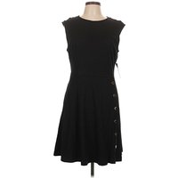 New York & Company Casual Dress - A-Line: Black Solid Pattern Dresses - New