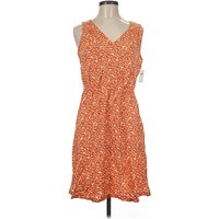 Old Navy Casual Dress - Wrap: Orange Print Pattern Dresses - Used