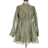 The Shirt by Rochelle Behrens Casual Dress - Shirtdress: Green Dresses - Used